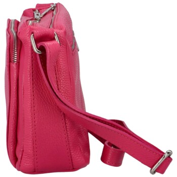 Dámská kožená crossbody kabelka fuchsiová - ItalY Bandit