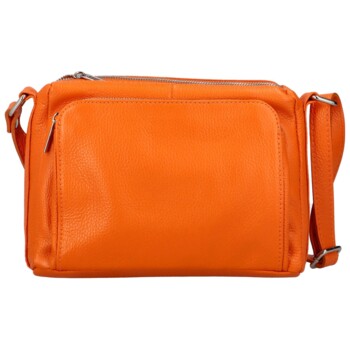 Dámská kožená crossbody kabelka oranžová - ItalY Bandit 2