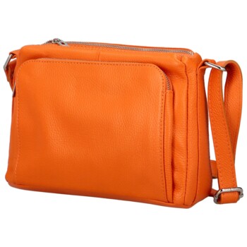 Dámská kožená crossbody kabelka oranžová - ItalY Bandit 2