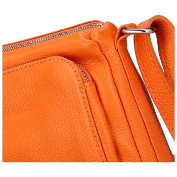Dámská kožená crossbody kabelka oranžová - ItalY Bandit 2