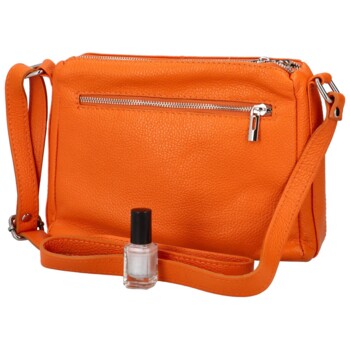 Dámská kožená crossbody kabelka oranžová - ItalY Bandit 2