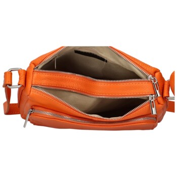 Dámská kožená crossbody kabelka oranžová - ItalY Bandit 2