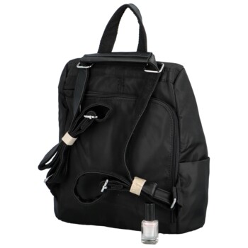 Dámský látkový batoh kabelka černý - Paolo Bags Myrtha