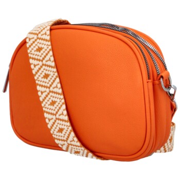 Dámská koženková crossbody oranžová - Paolo Bags Millie