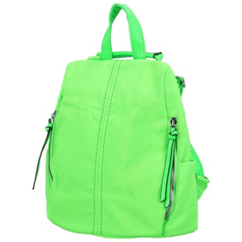 Dámský látkový batoh kabelka neonově zelený - Paolo Bags Myrtha