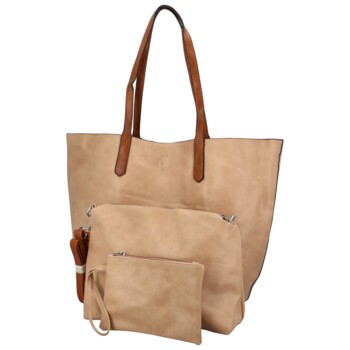 Dámský set kabelek tmavě béžový - Firenze Zorika