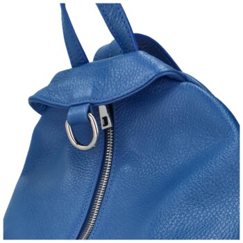 Dámský kožený batoh královsky modrý - ItalY Marnos