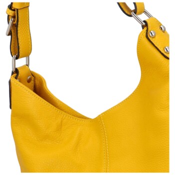 Dámská kožená kabelka žlutá - ItalY Inpelle