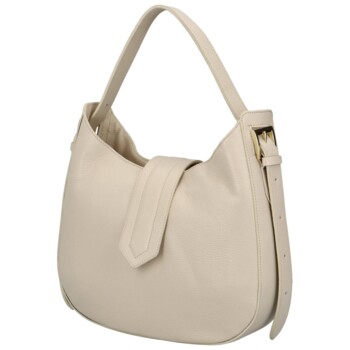 Dámská kožená kabelka přes rameno světle béžová - Delami Denni