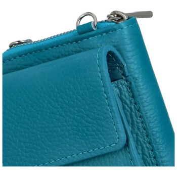 Dámská kožená peněženka pouzdro tyrkysově modrá - Delami Nurse