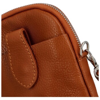 Dámská kožená crossbody kabelka světle hnědá - Delami Vannessa