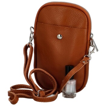 Dámská kožená crossbody kabelka světle hnědá - Delami Vannessa