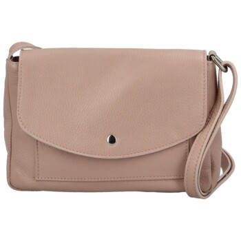 Dámská kožená crossbody kabelka bledě růžová - Delami Bewerly