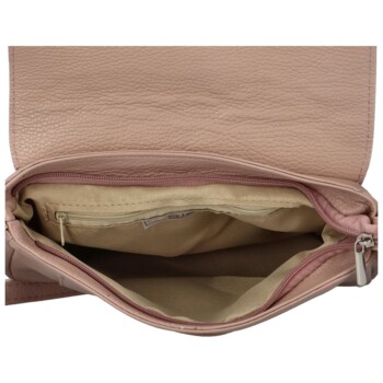 Dámská kožená crossbody kabelka bledě růžová - Delami Bewerly