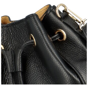 Dámská kožená kabelka přes rameno černá - Delami Volira
