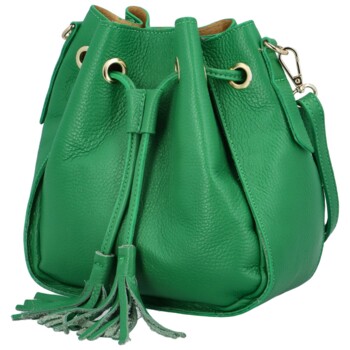 Dámská kožená kabelka přes rameno zelená - Delami Volira