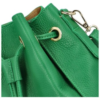 Dámská kožená kabelka přes rameno zelená - Delami Volira
