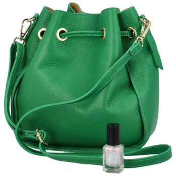 Dámská kožená kabelka přes rameno zelená - Delami Volira