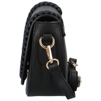 Dámská kožená crossbody kabelky černá - Delami Pettura