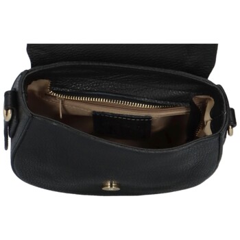 Dámská kožená crossbody kabelky černá - Delami Pettura