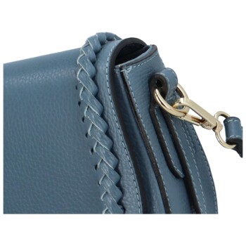 Dámská kožená crossbody kabelky džínově modrá - Delami Pettura