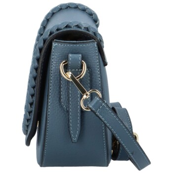 Dámská kožená crossbody kabelky džínově modrá - Delami Pettura