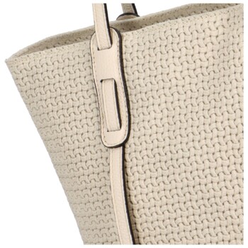 Dámská originální kožená kabelka světle béžová - ItalY Drue Two