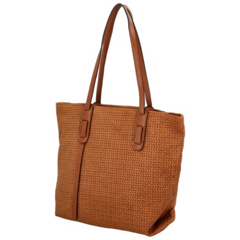 Dámská originální kožená kabelka světle hnědá - ItalY Drue Two