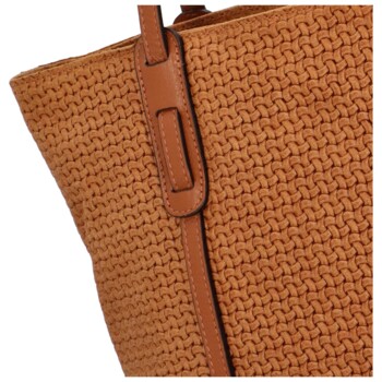 Dámská originální kožená kabelka světle hnědá - ItalY Drue Two