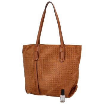 Dámská originální kožená kabelka světle hnědá - ItalY Drue Two