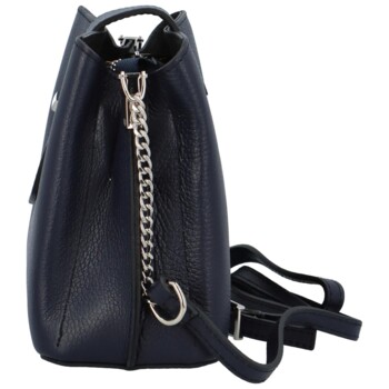 Dámská kožená crossbody kabelka tmavě modrá - ItalY Euren