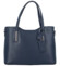 Větší kožená kabelka tmavě modrá - ItalY Sandy