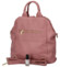 Dámský kožený batoh kabelka tmavě růžový - Delami Norzeus