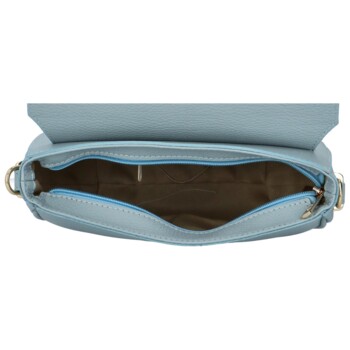 Dámská kožená kabelka přes rameno světle modrá - ItalY Dreuty
