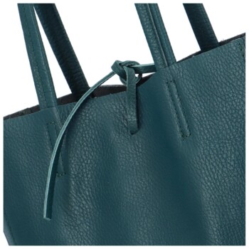 Dámská tmavě tyrkysová kožená kabelka přes rameno - ItalY Noox Two