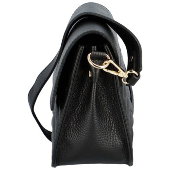 Dámská kožená crossbody kabelka černá - Delami Inelly