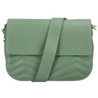 Dámská kožená crossbody kabelka šedozelená - Delami Inelly