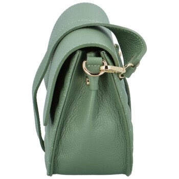 Dámská kožená crossbody kabelka šedozelená - Delami Inelly