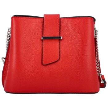 Dámská kožená crossbody kabelka červená - ItalY Euren