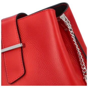 Dámská kožená crossbody kabelka červená - ItalY Euren