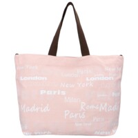 Látková plážová taška světle růžová - Just Glamour