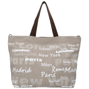 Látková plážová taška šedá - Just Glamour