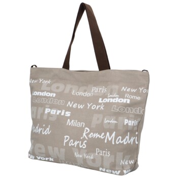 Látková plážová taška šedá - Just Glamour