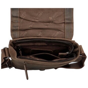 Pánská kožená taška na doklady tmavě hnědá - Greenwood Ixerado