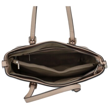 Dámská kabelka přes rameno saffiano tmavě béžová - FLORA&CO Aileen