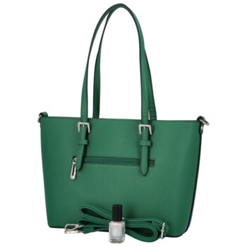 Dámská kabelka přes rameno saffiano tmavě zelená - FLORA&CO Aileen
