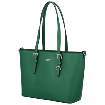 Dámská kabelka přes rameno saffiano tmavě zelená - FLORA&CO Aileen