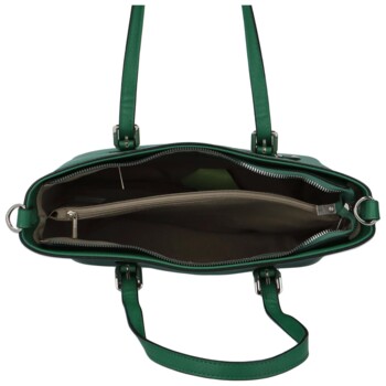 Dámská kabelka přes rameno saffiano tmavě zelená - FLORA&CO Aileen