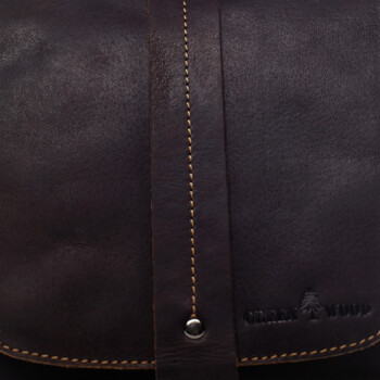 Pánská kožená crossbody taška tmavě hnědá - Greenwood Chester 2