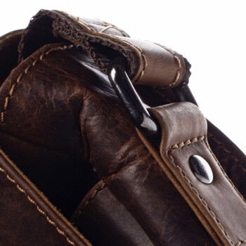 Pánská kožená crossbody taška tmavě hnědá - Greenwood Chester 2